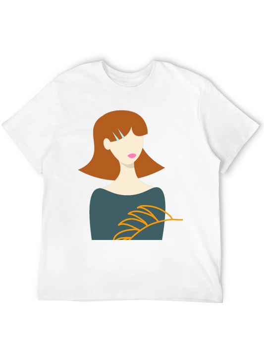 Stylish Graphic Tee - Woman Portrait Design