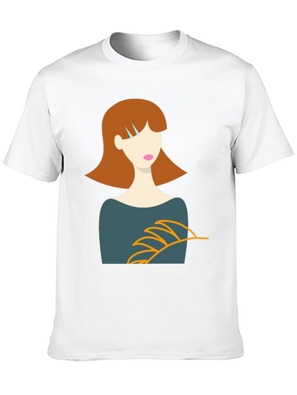 Stylish Graphic Tee - Woman Portrait Design
