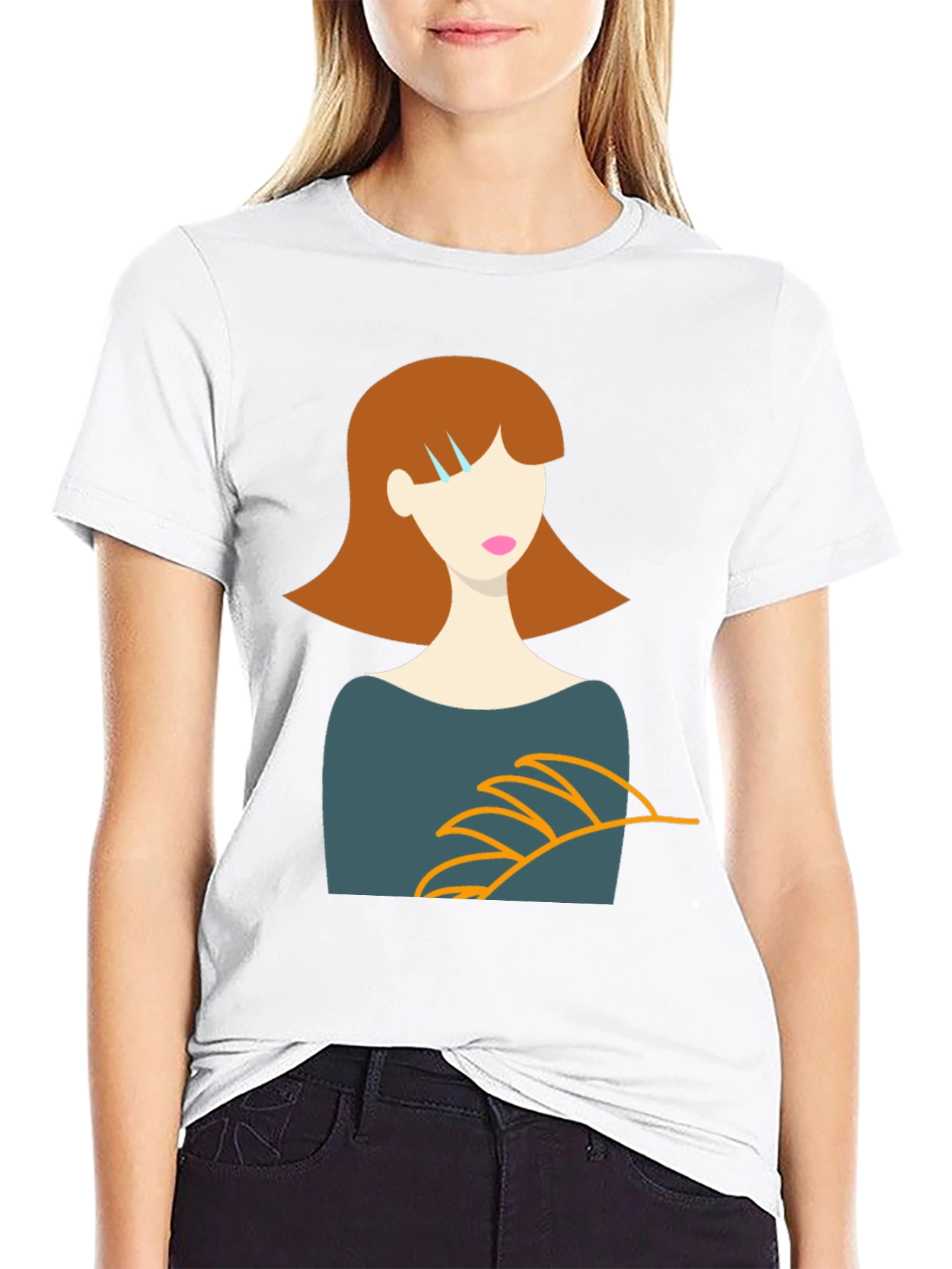 Stylish Graphic Tee - Woman Portrait Design