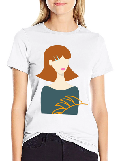 Stylish Graphic Tee - Woman Portrait Design