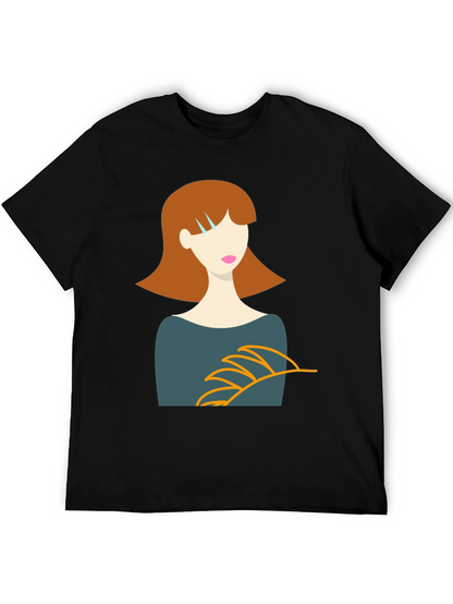 Stylish Graphic Tee - Woman Portrait Design