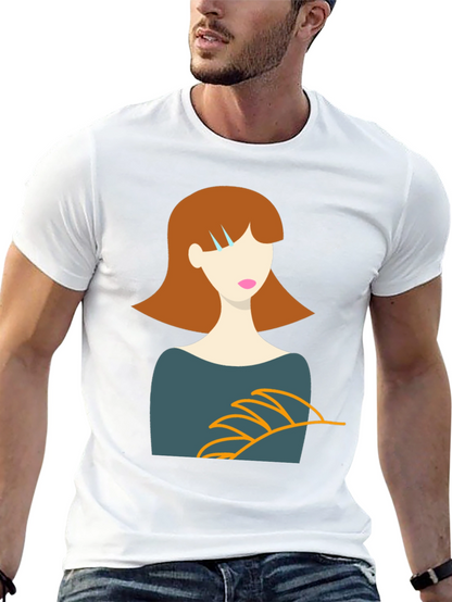 Stylish Graphic Tee - Woman Portrait Design