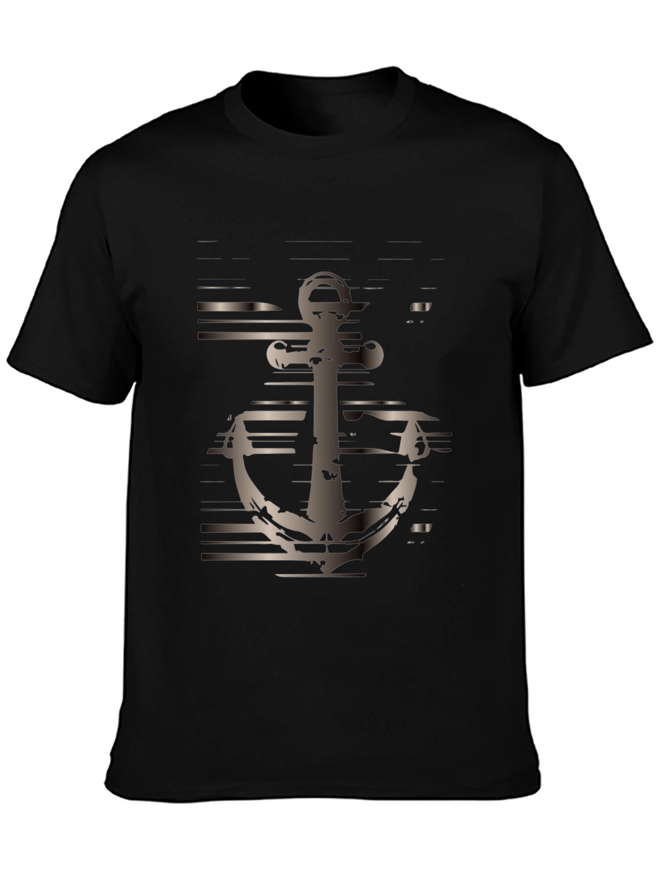 Mens Black Anchor Graphic Tee