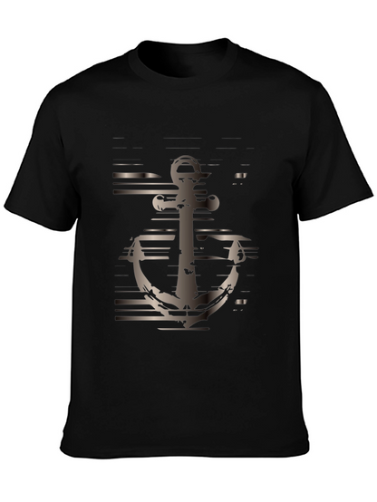 Mens Black Anchor Graphic Tee