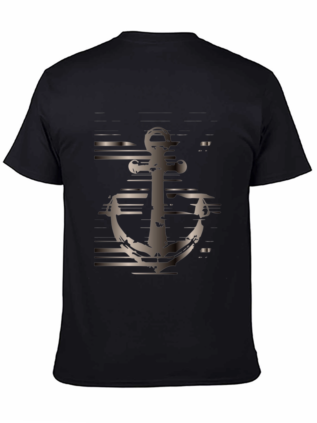 Mens Black Anchor Graphic Tee