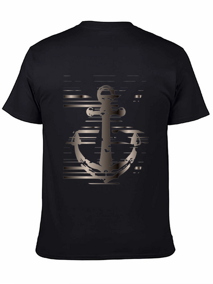 Mens Black Anchor Graphic Tee