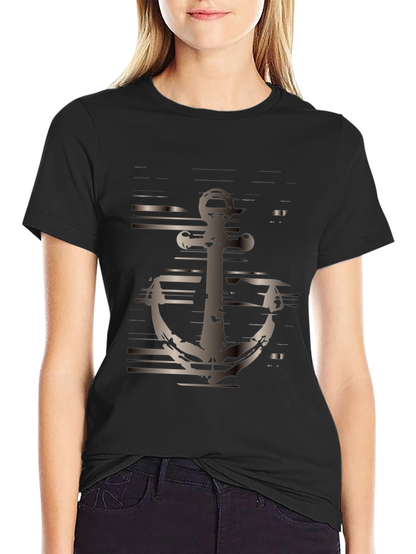 Mens Black Anchor Graphic Tee