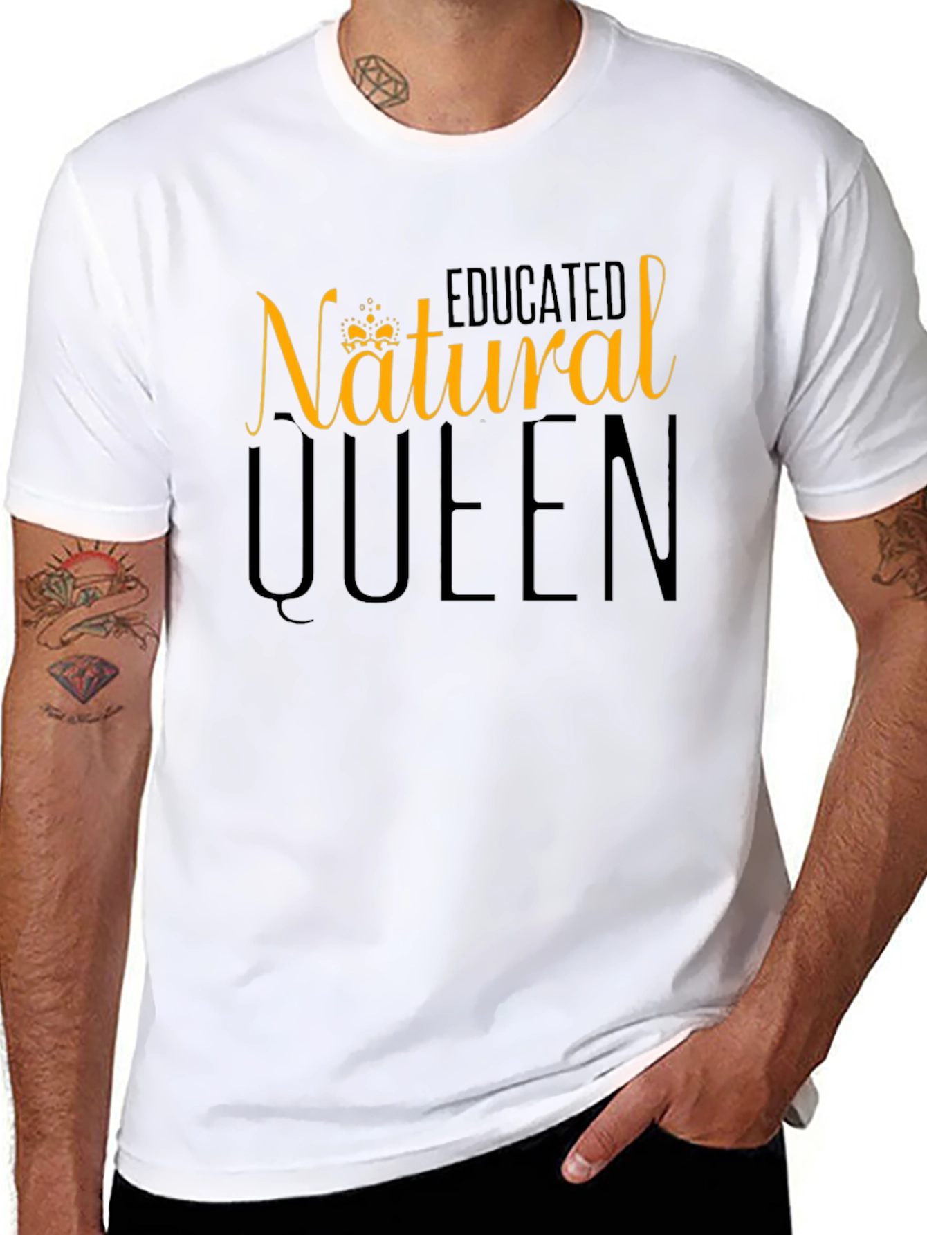 Natural Queen Graphic Tee - Black