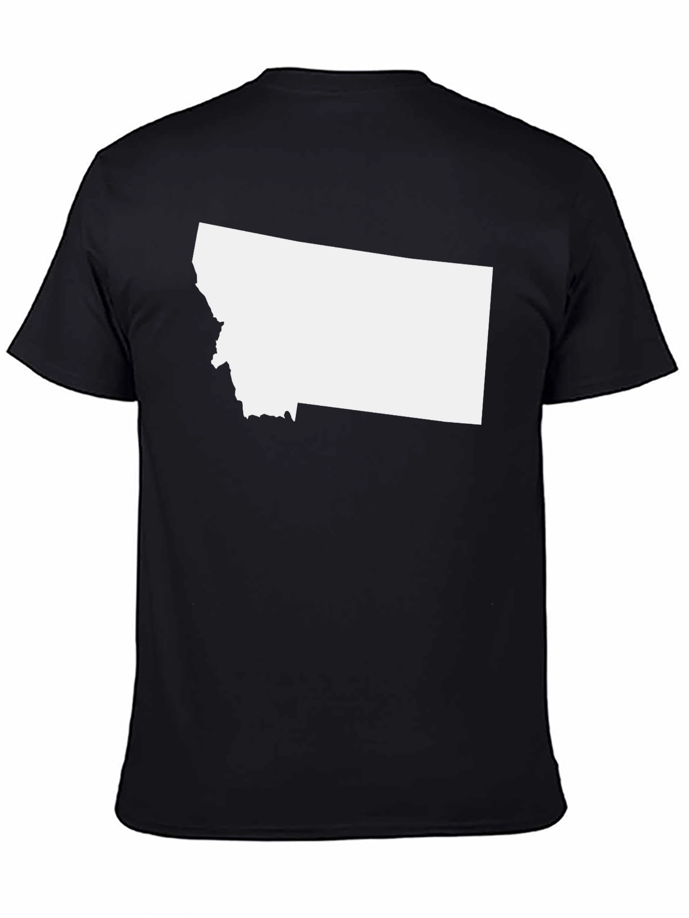Montana State Outline Black T-Shirt