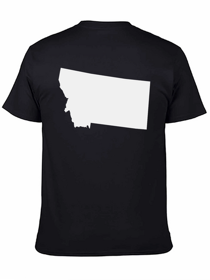 Montana State Outline Black T-Shirt