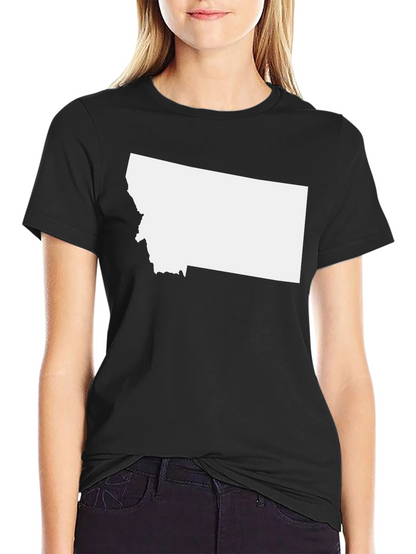 Montana State Outline Black T-Shirt