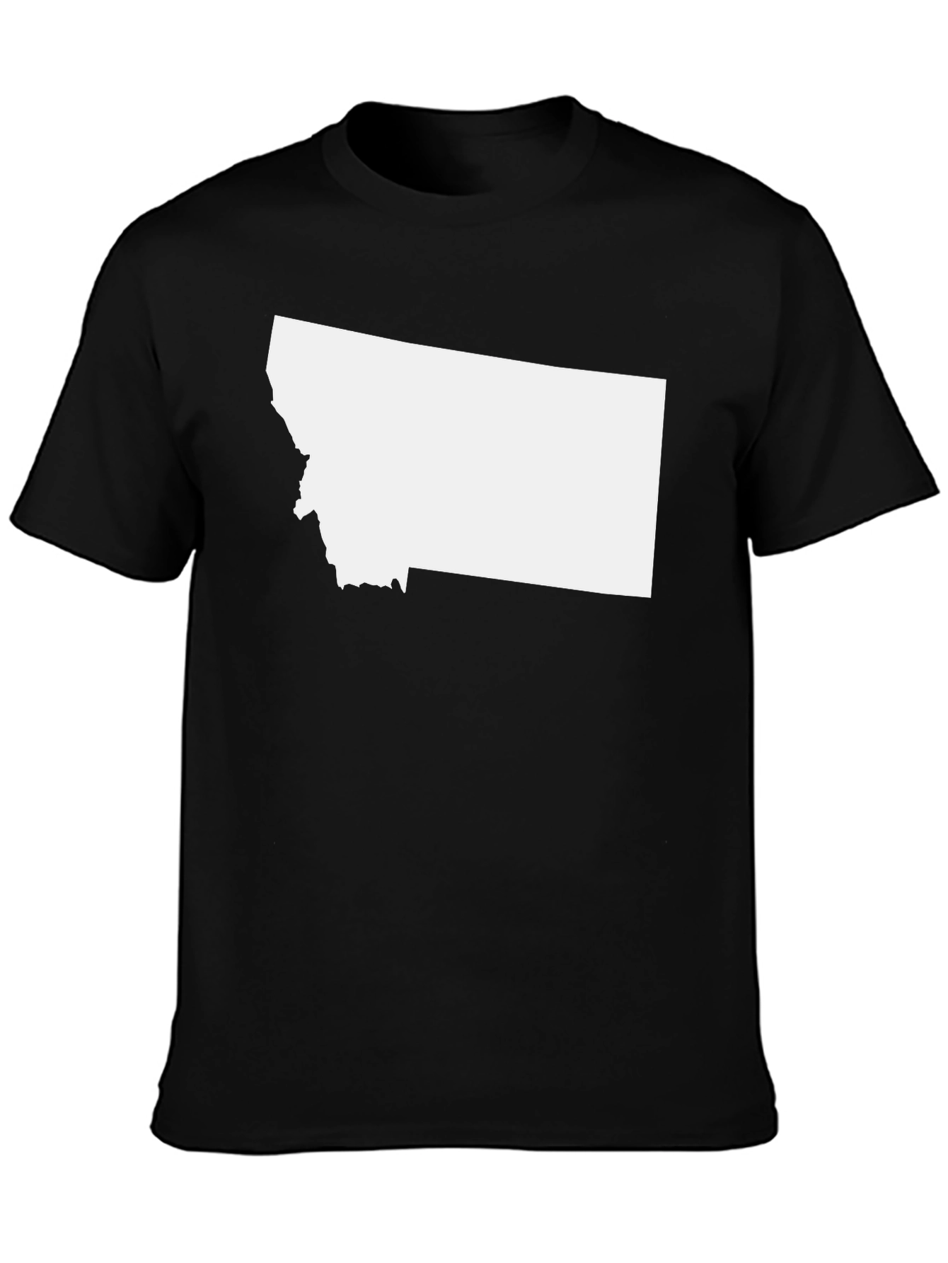 Montana State Outline Black T-Shirt