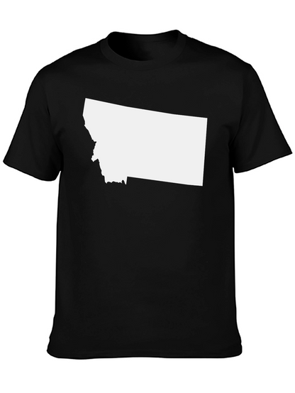 Montana State Outline Black T-Shirt
