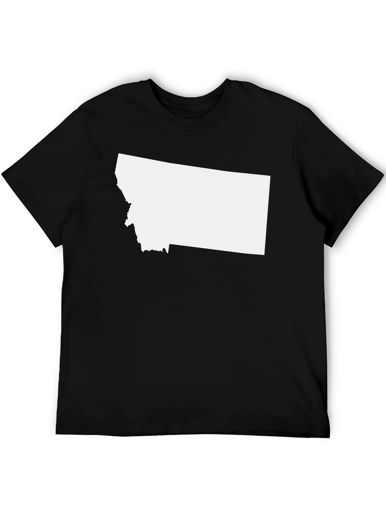 Montana State Outline Black T-Shirt