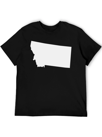 Montana State Outline Black T-Shirt