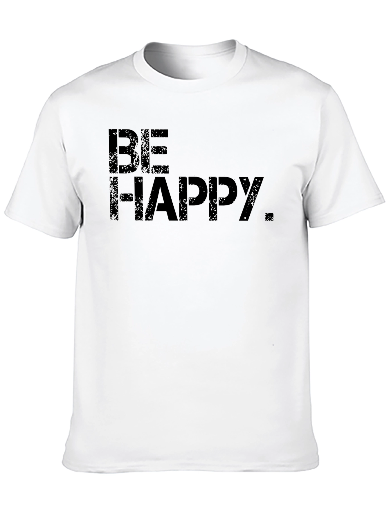 Be Happy. Graphic Print Black T-Shirt