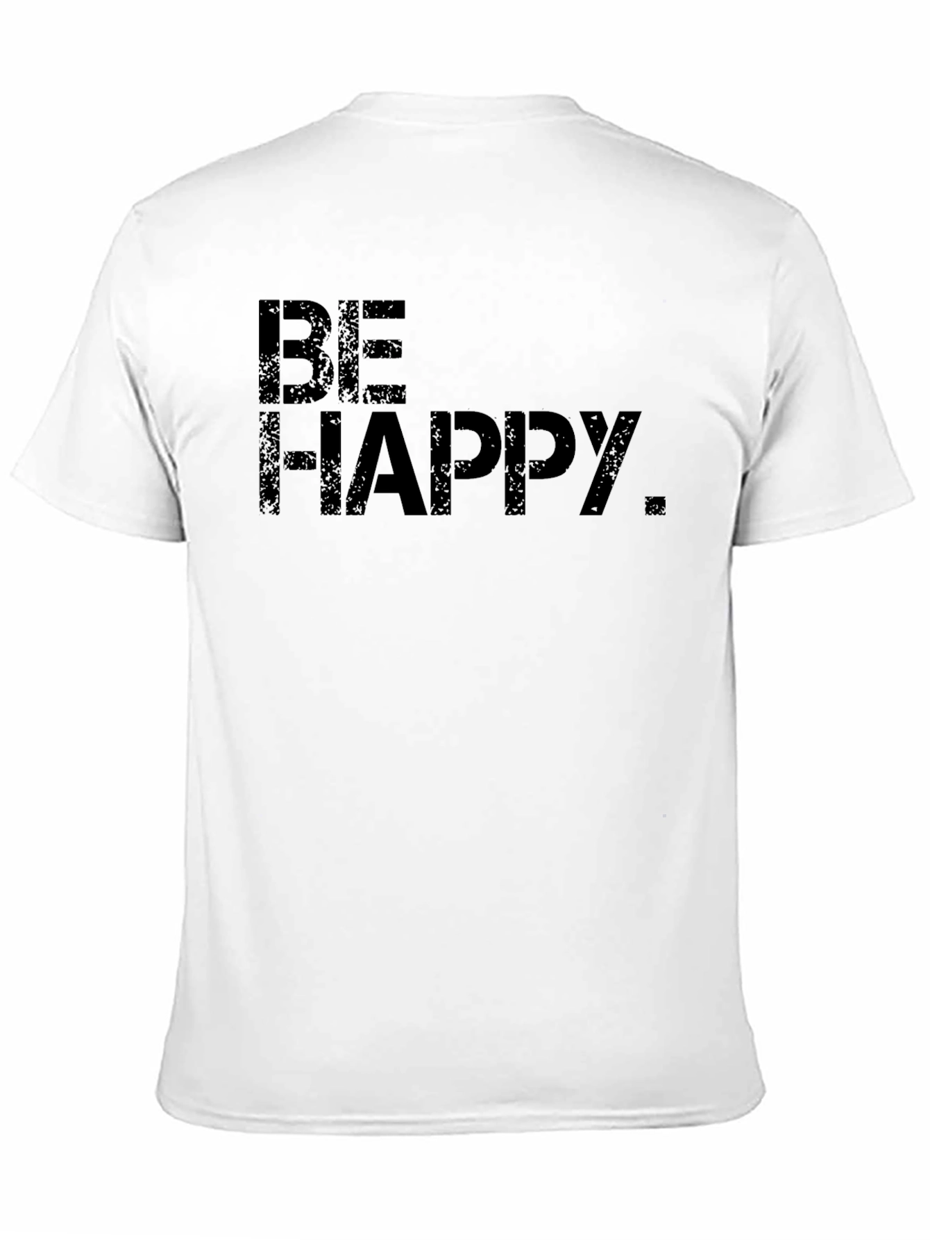Be Happy. Graphic Print Black T-Shirt