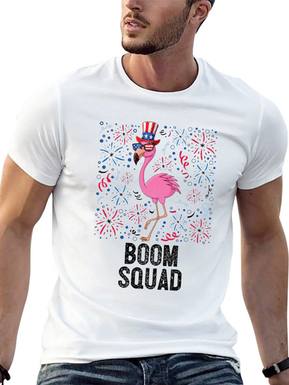 Boom Squad Patriotic Flamingo T-Shirt