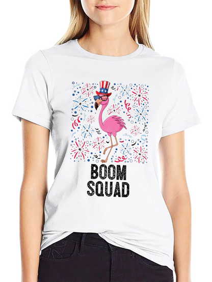 Boom Squad Patriotic Flamingo T-Shirt