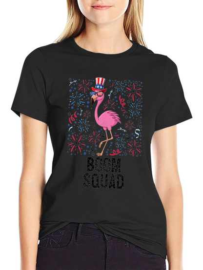 Boom Squad Patriotic Flamingo T-Shirt