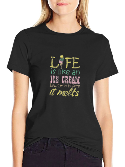 Life is Like Ice Cream Black T-Shirt
