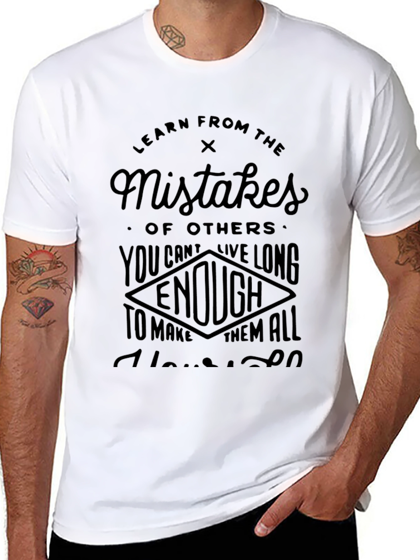 Learn from Mistakes Black T-Shirt