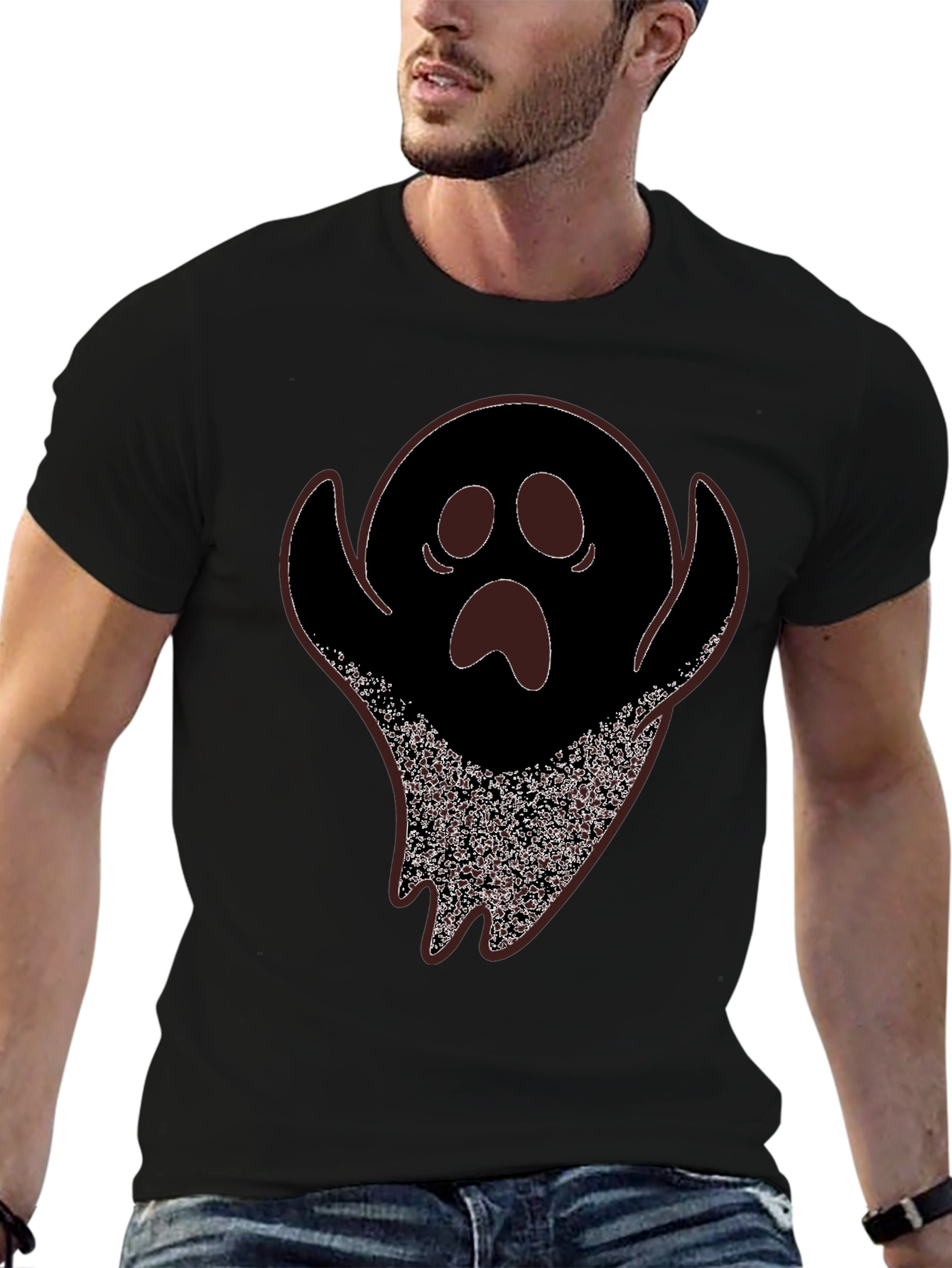 Spooky Ghost Graphic Tee - Halloween T-Shirt