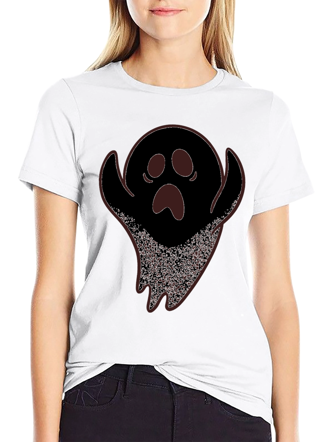 Spooky Ghost Graphic Tee - Halloween T-Shirt