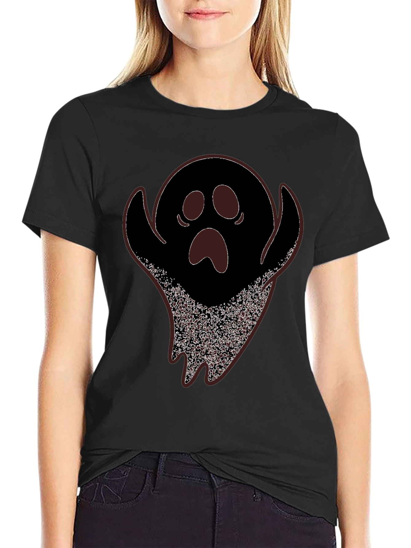 Spooky Ghost Graphic Tee - Halloween T-Shirt