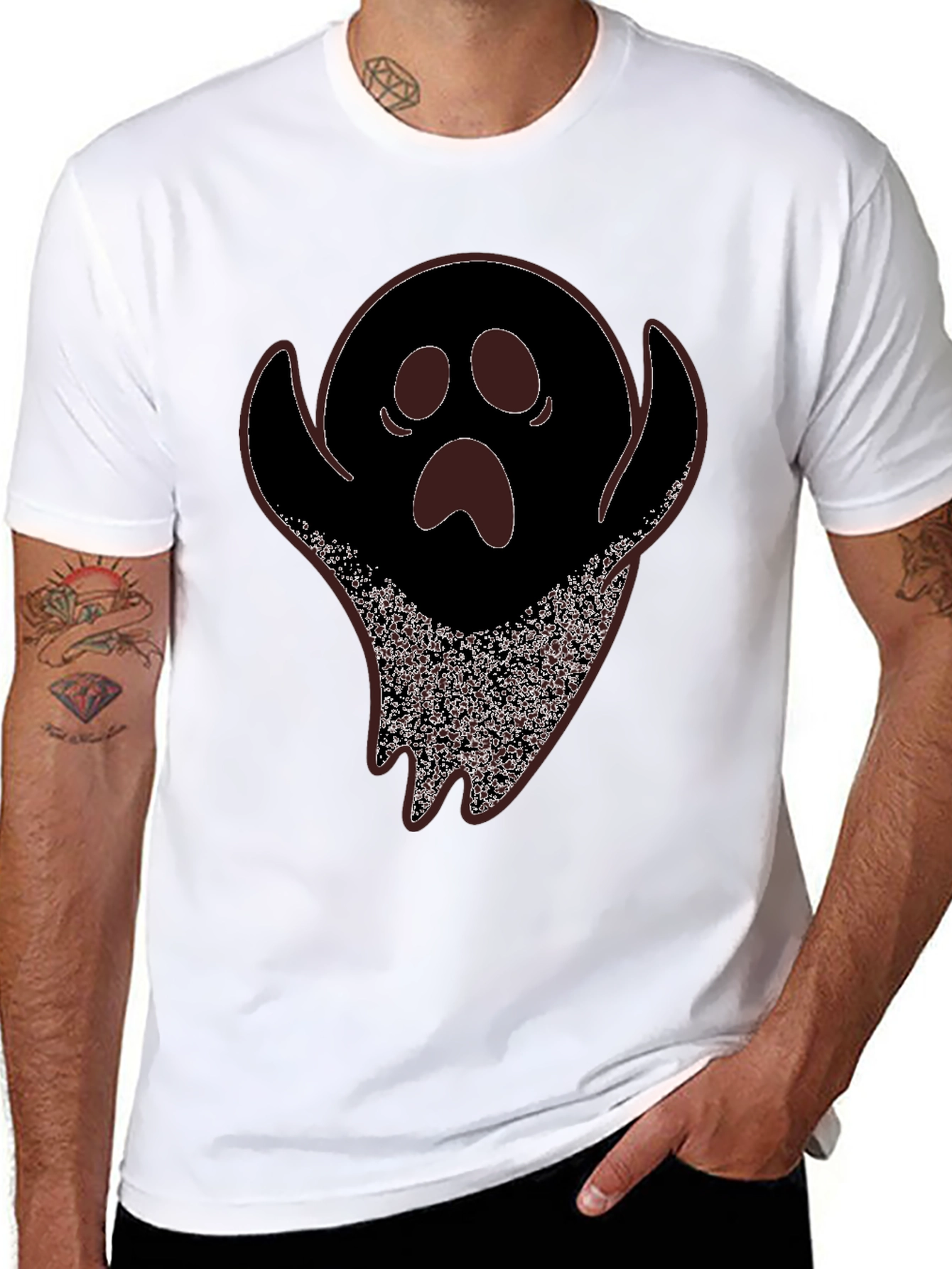 Spooky Ghost Graphic Tee - Halloween T-Shirt