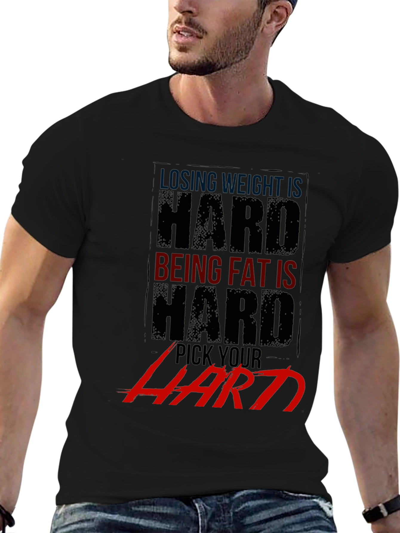 Losing Weight Is Hard T-Shirt - Gym Motivation Apparel
