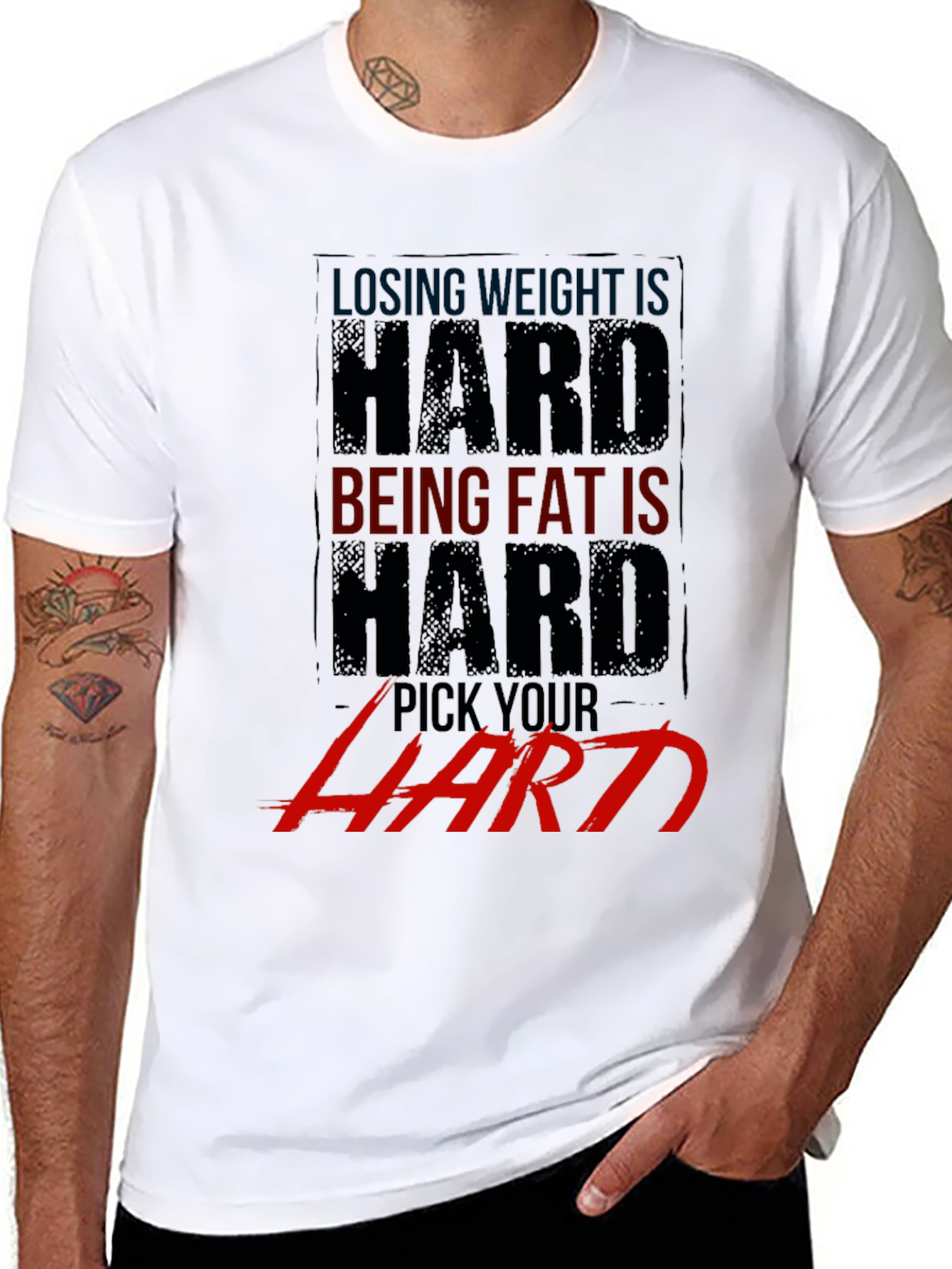 Losing Weight Is Hard T-Shirt - Gym Motivation Apparel