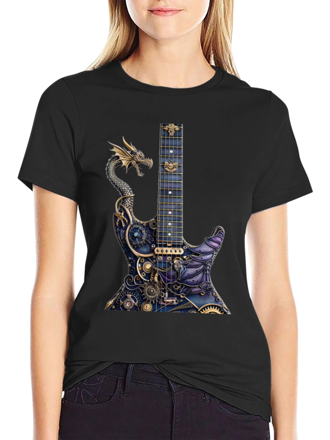 Dragon Gear Guitar Graphic Tee - Black