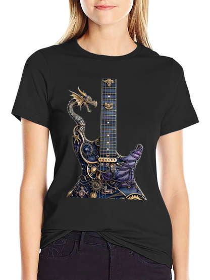 Dragon Gear Guitar Graphic Tee - Black