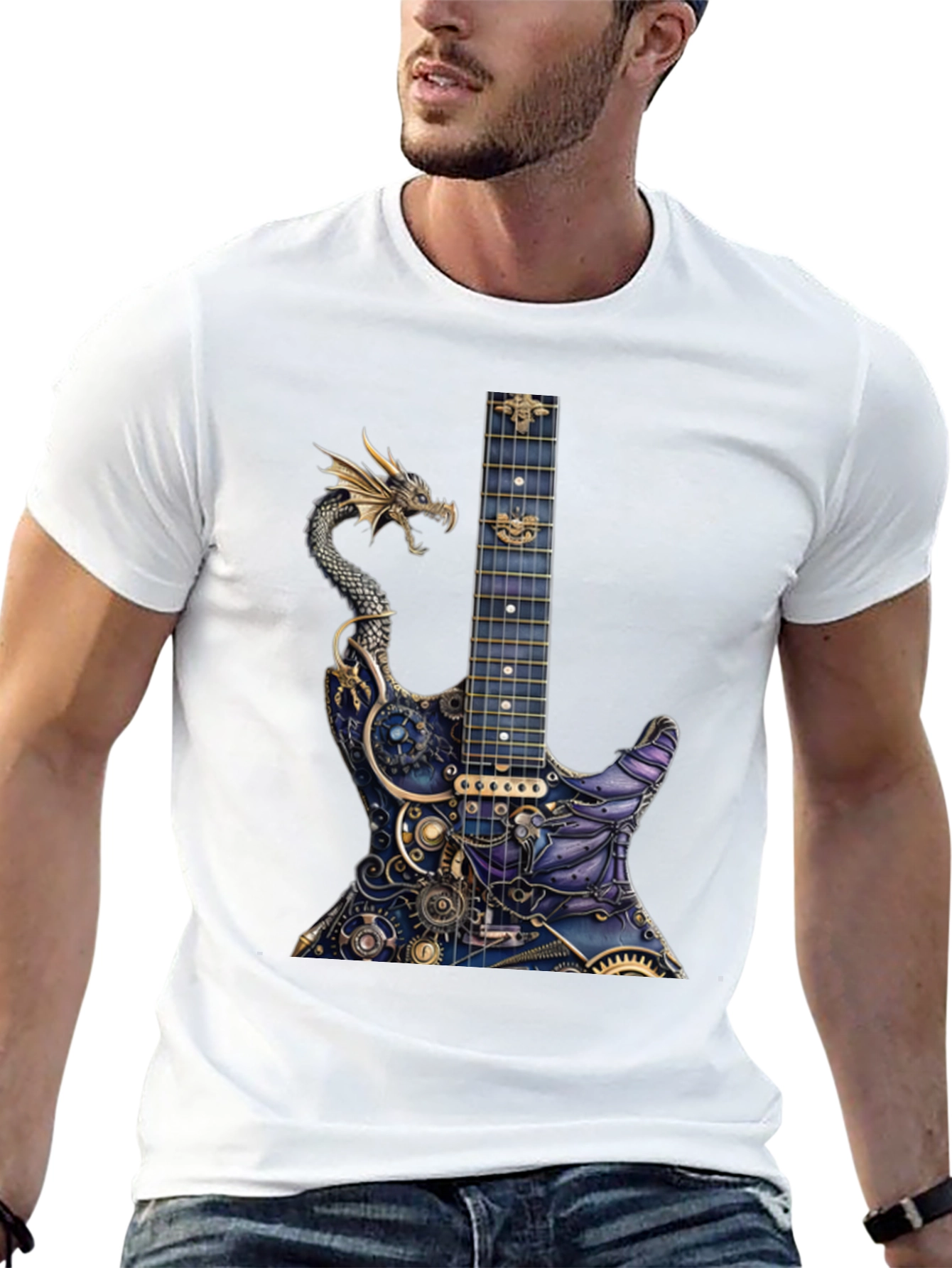 Dragon Gear Guitar Graphic Tee - Black