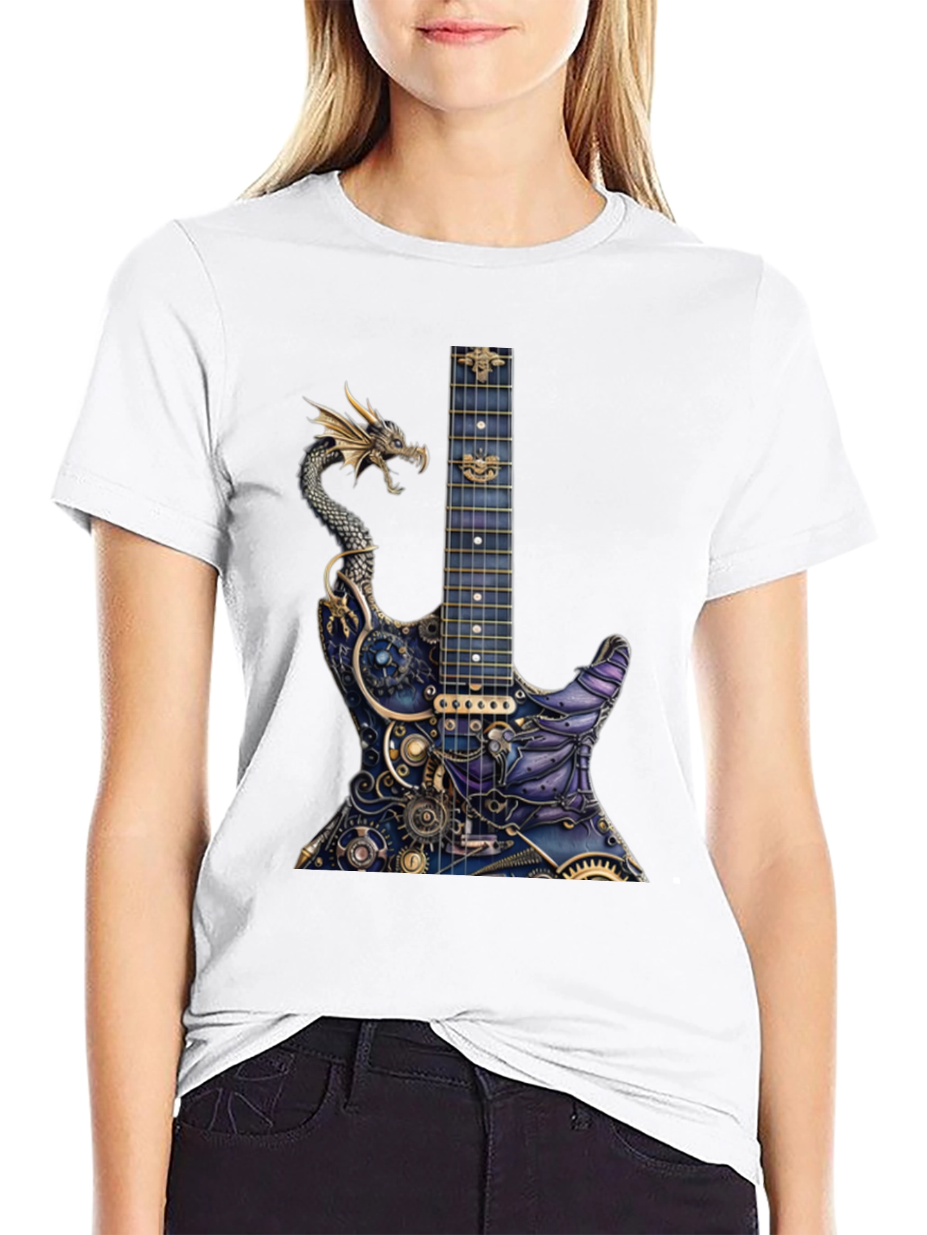 Dragon Gear Guitar Graphic Tee - Black