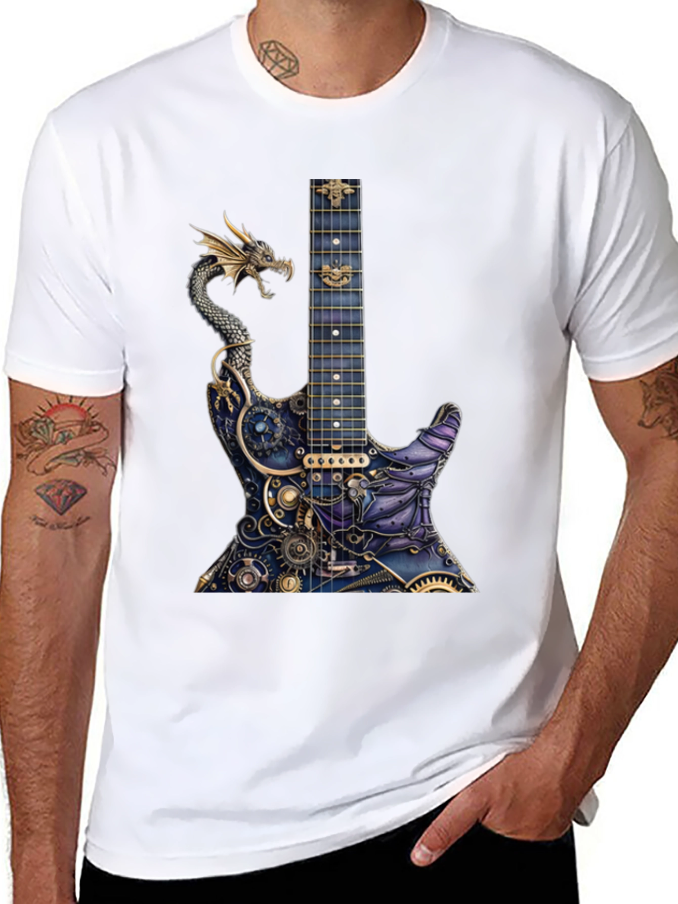 Dragon Gear Guitar Graphic Tee - Black