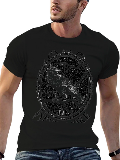 Raven Graphic Print Tee - Black