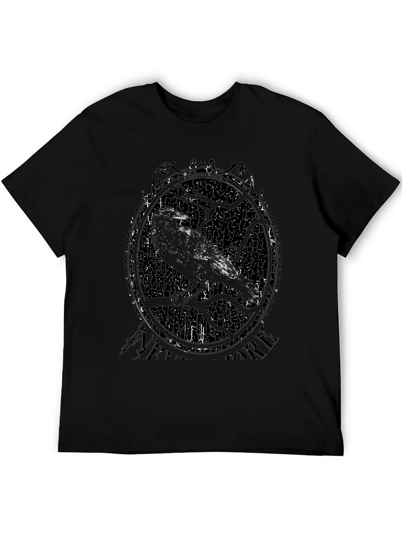 Raven Graphic Print Tee - Black