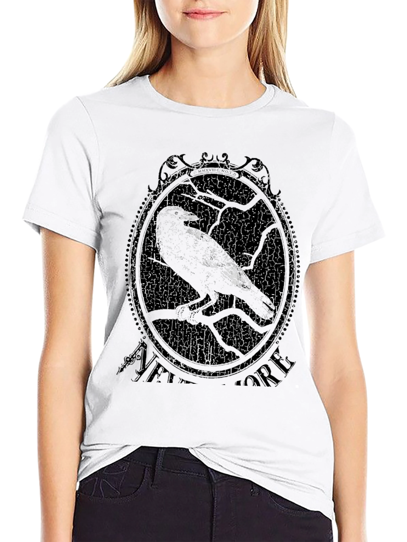 Raven Graphic Print Tee - Black