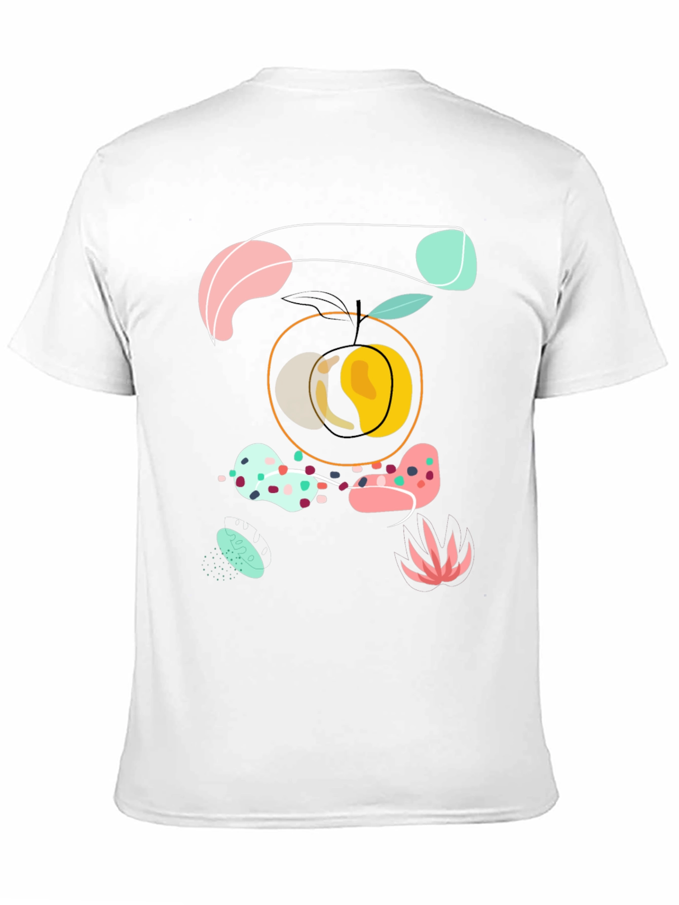 Abstract Peach Graphic Tee - Modern Art Shirt