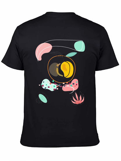 Abstract Peach Graphic Tee - Modern Art Shirt
