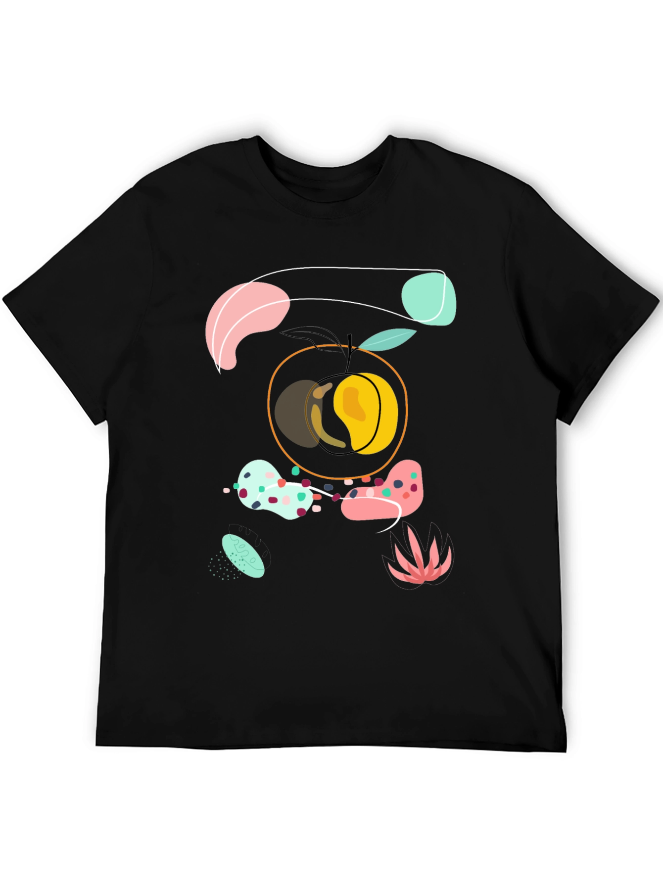 Abstract Peach Graphic Tee - Modern Art Shirt