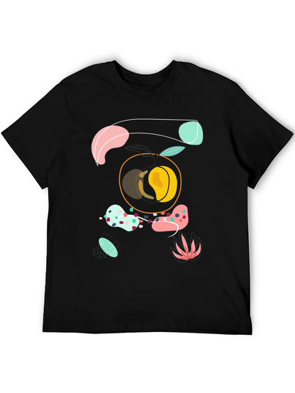 Abstract Peach Graphic Tee - Modern Art Shirt