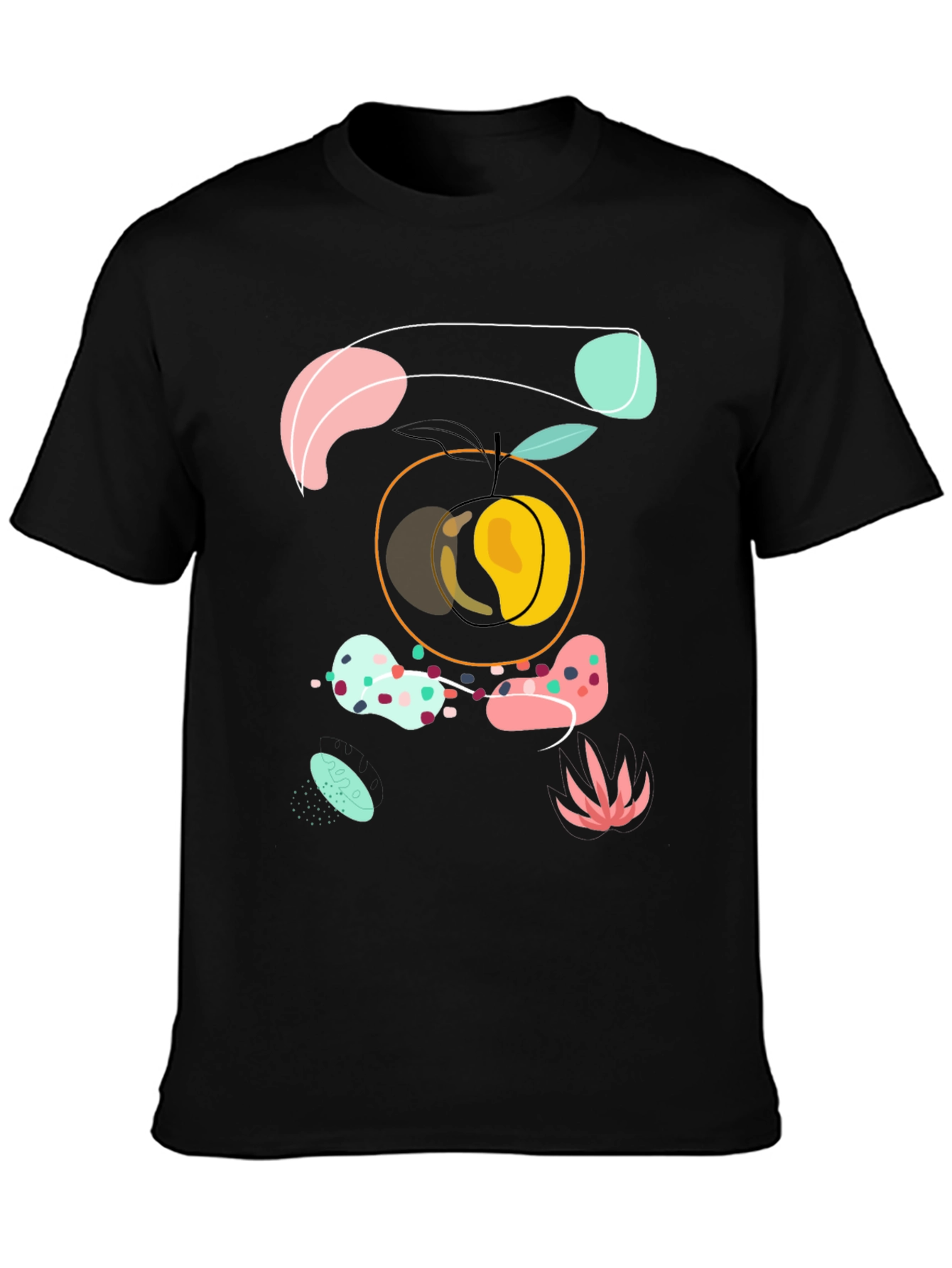 Abstract Peach Graphic Tee - Modern Art Shirt