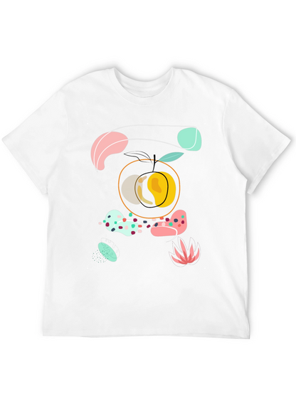 Abstract Peach Graphic Tee - Modern Art Shirt