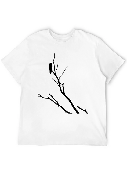 Raven on Branch Graphic Tee - Black