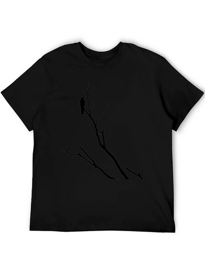 Raven on Branch Graphic Tee - Black