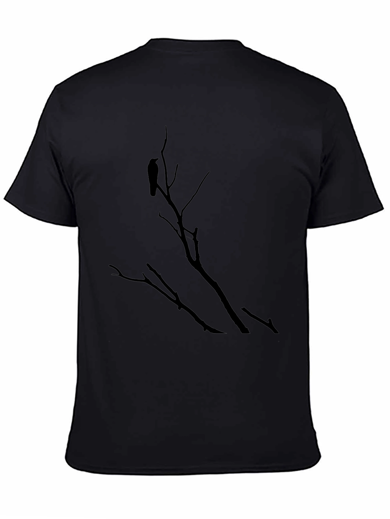 Raven on Branch Graphic Tee - Black