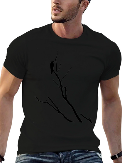 Raven on Branch Graphic Tee - Black